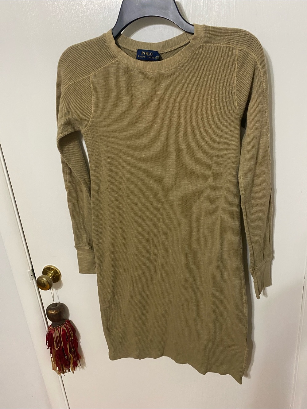 Polo by Ralph Lauren Olive Green Ribbed Mini Dress
